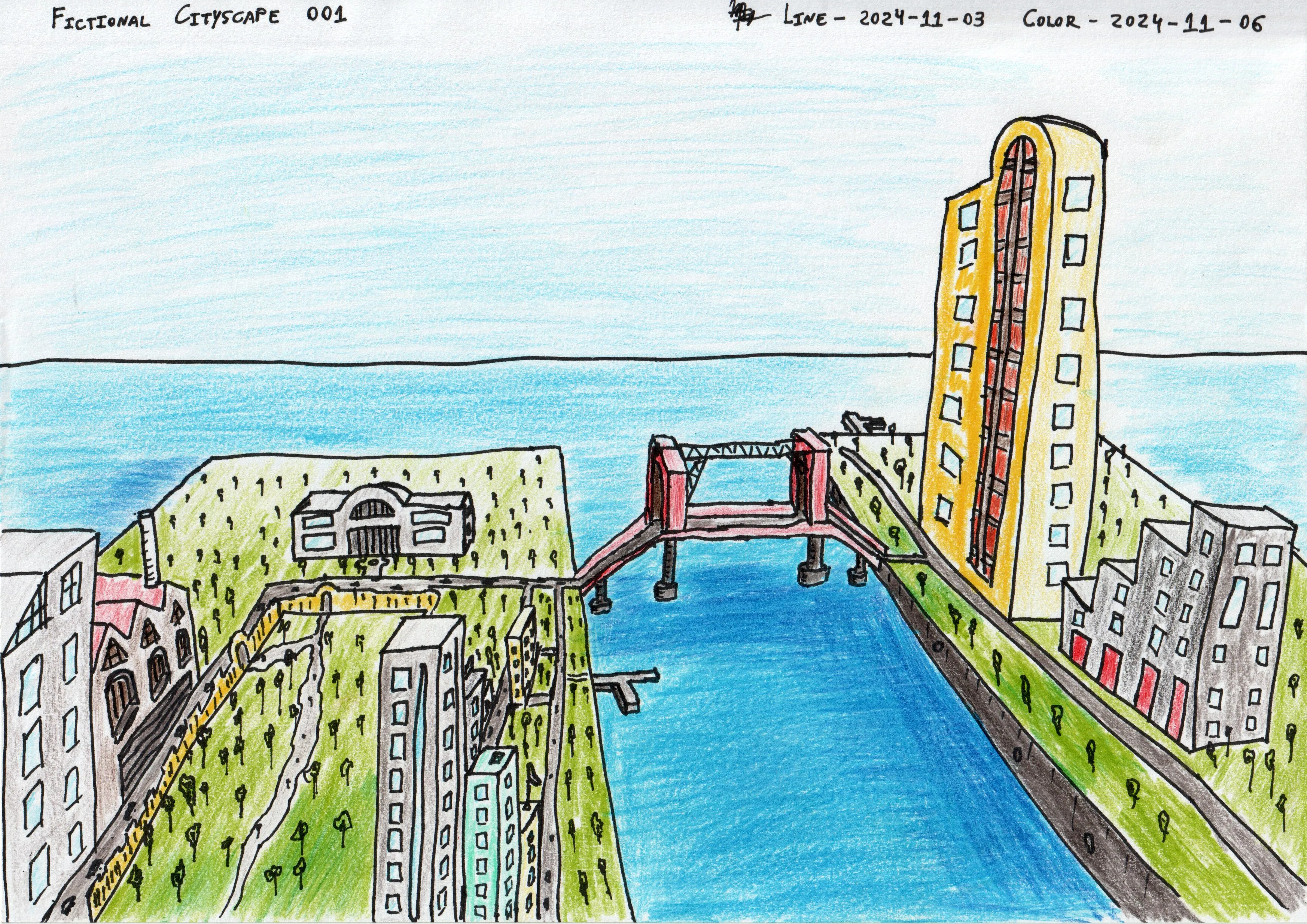 Fictional Cityscape 001 Color
